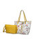 Danielle Reversible Shopper Tote Bag Crossbody Pouch – 2 Pieces - White-Yellow