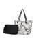 Danielle Reversible Shopper Tote Bag Crossbody Pouch – 2 Pieces - Grey-Black
