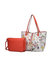 Danielle Reversible Shopper Tote Bag Crossbody Pouch – 2 Pieces - White-Coral