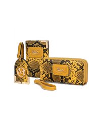 Darla Snake Travel Gift For Women Set – 3 Pieces By Mia K - Mustard