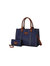 Davina Vegan Leather Women’s Tote Bag With Wallet - Navy