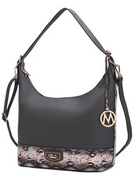 Diana Shoulder Handbag For Women's - Charcoal-Mauve