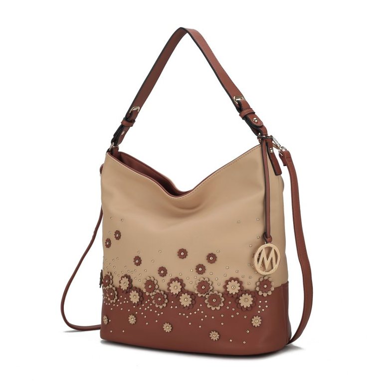Dione Vegan leather Shoulder Handbag For Women's - Cognac