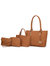 Edelyn Embossed M Signature Tote Handbag Set - Tan