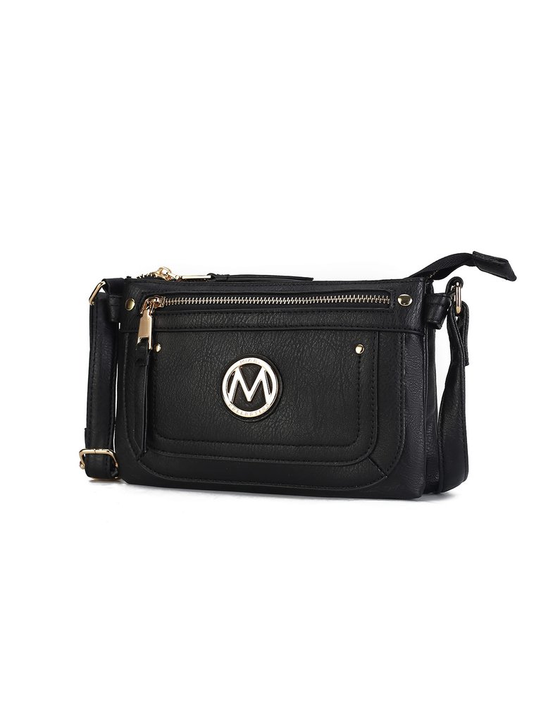 Elaina Multi Pocket Crossbody Handbag - Black