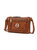 Elaina Multi Pocket Crossbody Handbag - Cognac Brown