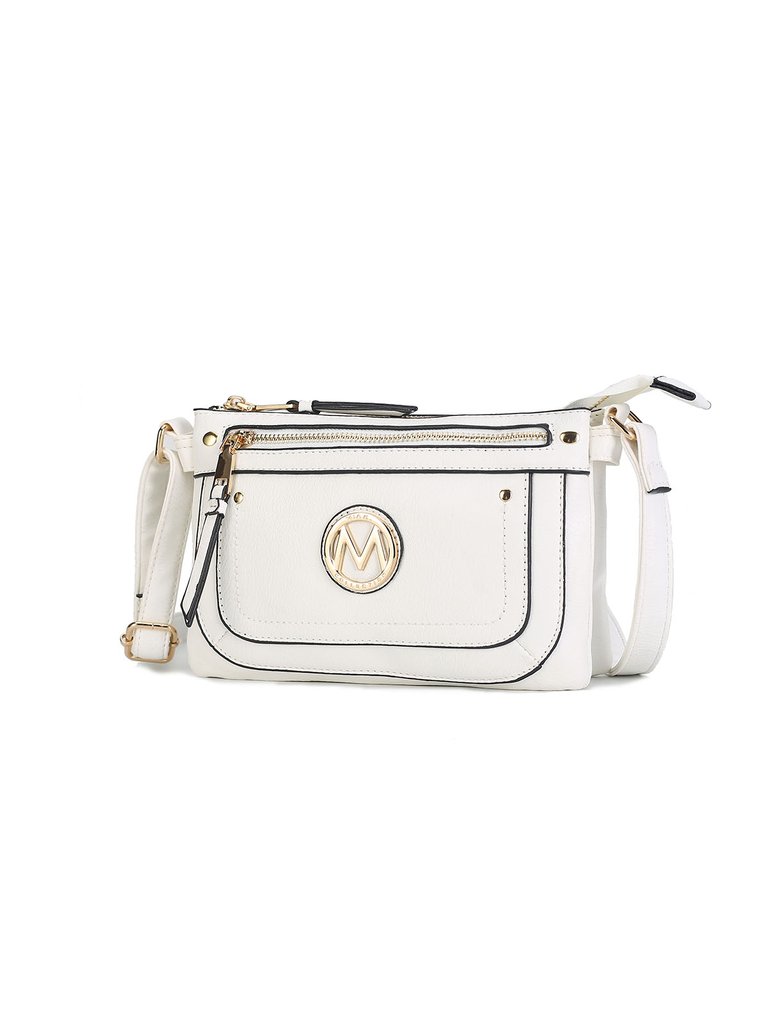 Elaina Multi Pocket Crossbody Handbag - White