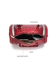 Eleanor Faux Crocodile-Embossed Vegan Leather Women’s Satchel Handbag