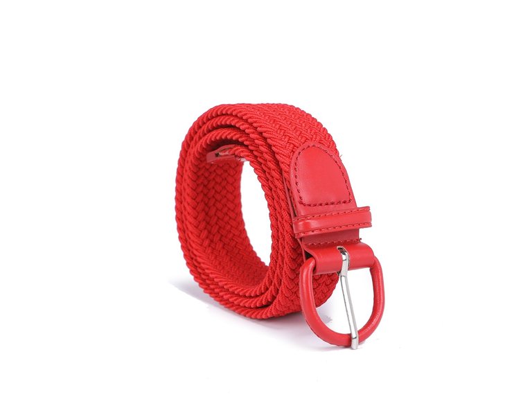 Elia Woven Adjustable Belt - Red