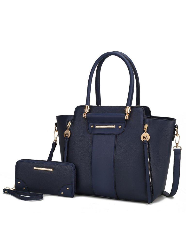 Eliana Vegan Leather Women’s Tote Bag - Navy