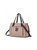 Elise Vegan Leather Color-block Women’s Satchel Handbag - Ivory-Brown