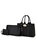 Elissa 3 Pc Set Satchel Handbag With Pouch And Coin Purse - Black-Black