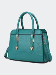 Elsa Vegan Leather Women’s Satchel Bag - Turquoise