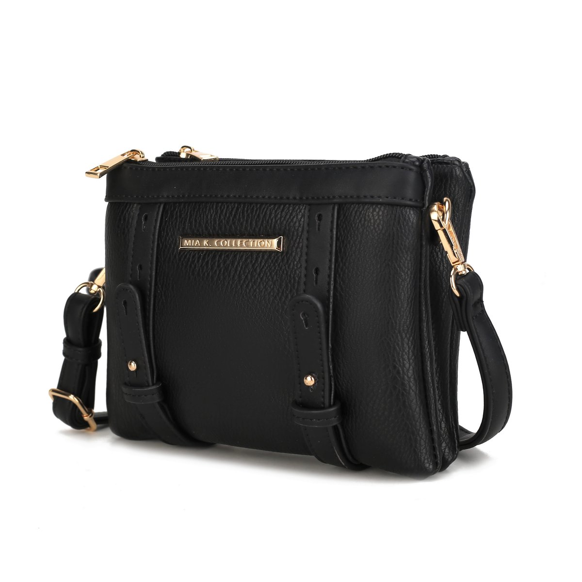 MKF Collection by Mia K Black Elsie Multi Compartment Crossbody