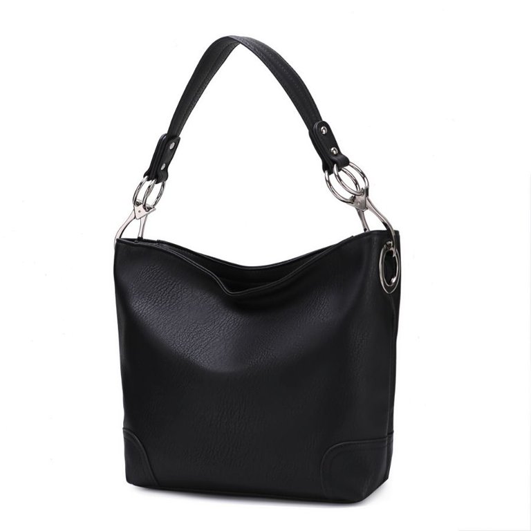 Emily Soft Vegan Leather Hobo Handbag - Black
