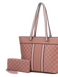 Fabiola Vegan Leather Women’s Tote Bag  - Mauve Pink