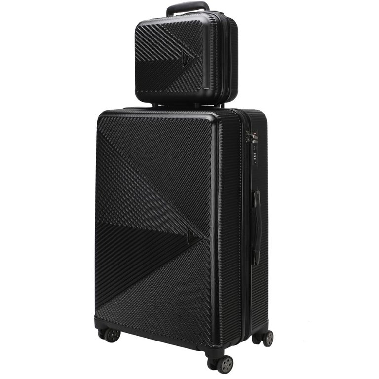 Felicity Carry-On Hardside Spinner And Cosmetic Case Set 2 Pieces - Black