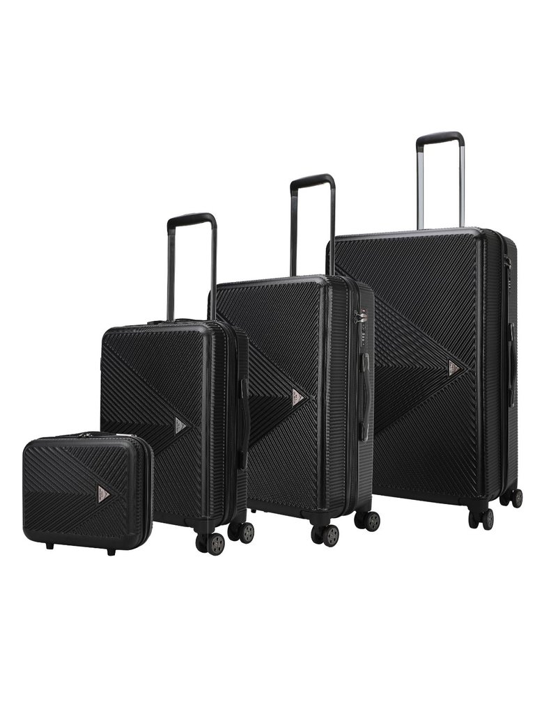 Felicity Luggage Trolley Bag 4-Piece Set - Black