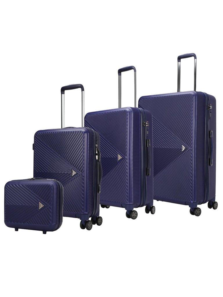 Felicity Luggage Trolley Bag 4-Piece Set - Navy