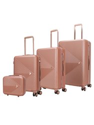 Felicity Luggage Trolley Bag 4-Piece Set - Rose Gold