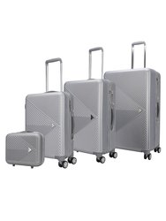 Felicity Luggage Trolley Bag 4-Piece Set - Silver