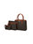 Finnley Vegan Leather Women’s 3 Pc Satchel Bag, Crossbody & Wristlet -3-piece set - Brown/Coffee