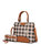 Gabriella Checkers Handbag With Wallet - Cognac Brown