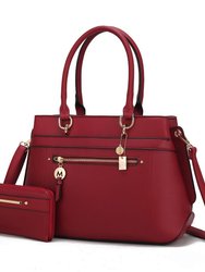 Gardenia Vegan Leather Women’s Tote Bag With Wallet - Red