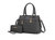 Gardenia Vegan Leather Women’s Tote Bag With Wallet - Charcoal