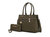 Gardenia Vegan Leather Women’s Tote Bag With Wallet - Olive