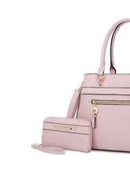Gardenia Vegan Leather Women’s Tote Bag With Wallet - Pink