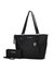 Gloria Vegan Leather Women’s Tote Handbag with wallet - Black