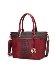 Grace Signature And Croc Embossed Tote Bag - Red