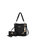 Grace Vegan Leather Women’s Tote Bag With Wallet- 2 Pieces - Black