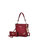 Grace Vegan Leather Women’s Tote Bag With Wallet- 2 Pieces - Red
