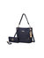 Grace Vegan Leather Women’s Tote Bag With Wallet- 2 Pieces - Navy