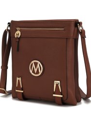 Greta Vegan leather Crossbody Handbag for Women's - Cognac