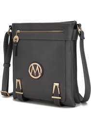 Greta Vegan leather Crossbody Handbag for Women's - Charcoal