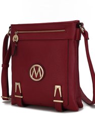 Greta Vegan leather Crossbody Handbag for Women's - Red