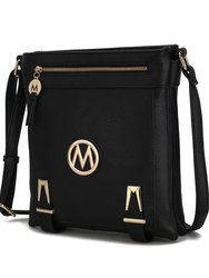 Greta Vegan leather Crossbody Handbag for Women's - Black