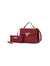 Hadley Vegan Leather Women’s Satchel Bag with Wristlet Wallet - Red