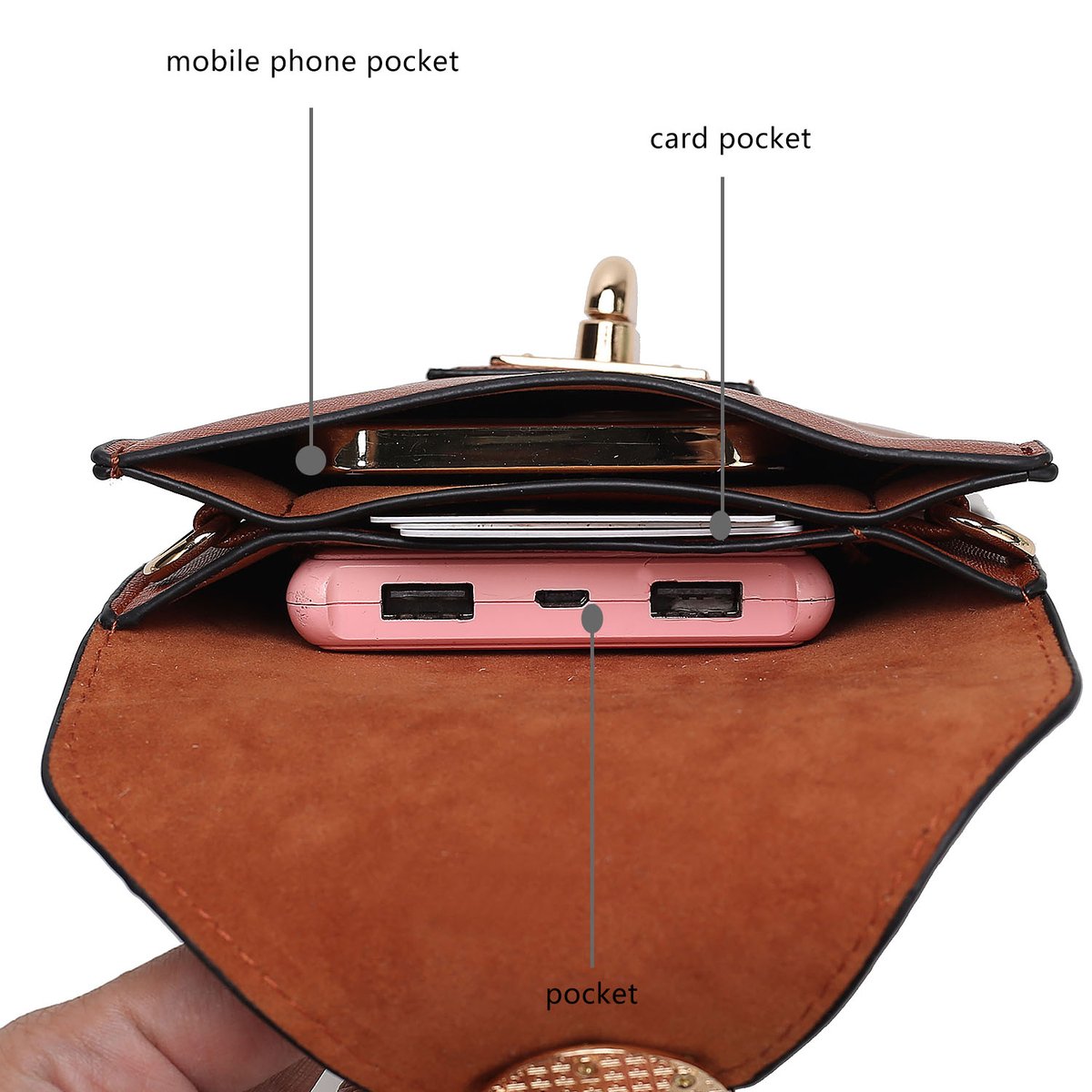 MKF Collection Havana Vegan Leather Smartphone Crossbody Handbag by Mia K