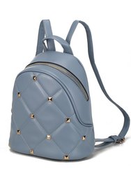 Hayden Quilted Vegan Leather With Studs Women’s Backpack - Blue