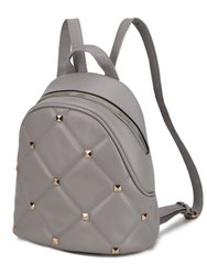 Hayden Quilted Vegan Leather With Studs Women’s Backpack - Grey