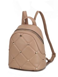 Hayden Quilted Vegan Leather With Studs Women’s Backpack - Khaki