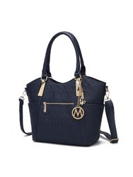 Hazel Vegan Leather Women’s Tote - Navy Blue