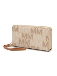 Hofstra M Signature Wallet Wristlet - Beige