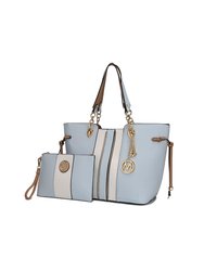 Holland Tote With Wristlet - Light Blue