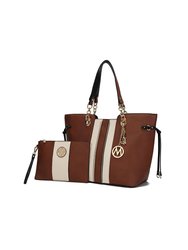 Holland Tote With Wristlet - Cognac Brown