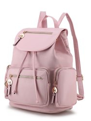 Ivanna Vegan Leather Women’s Oversize Backpack - Pink